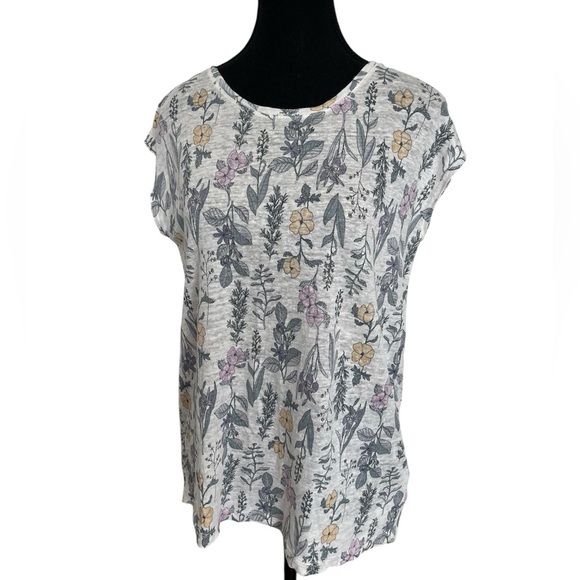 Rachel Ashwell 100% linen Floral Print Women's Top - Multicolor - Picture 1 of 5